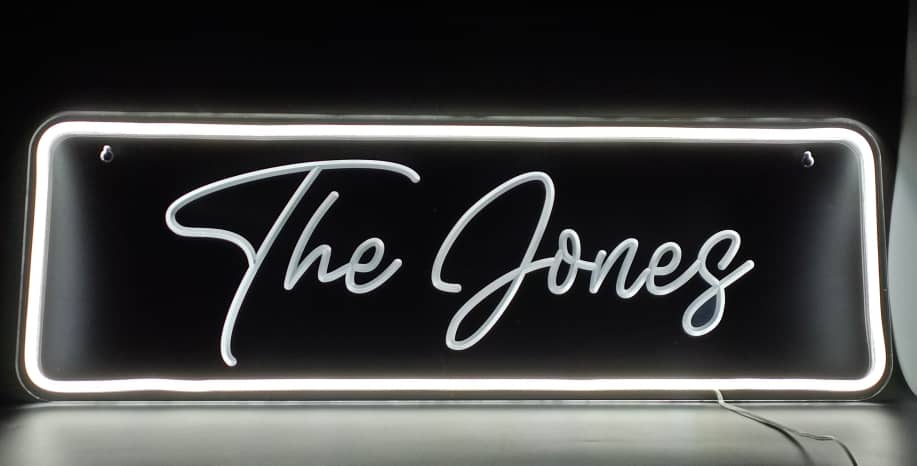 Engraved Word Acrylic Neon Sign